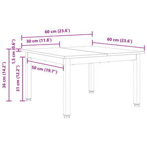Couchtisch Kiefer Massivholz 60x60 cm