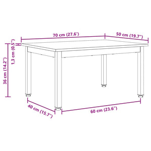 Couchtisch Kiefer Massivholz 70x50 cm