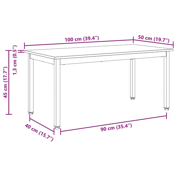 vidaXL Table basse naturel 100 x 50 x 45 cm Bois de pin massif