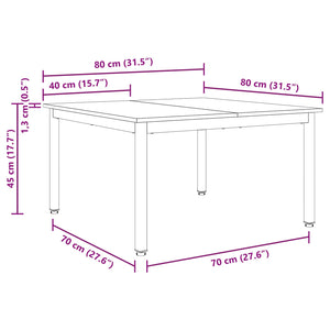 Couchtisch Kiefer Massivholz 80x80 cm