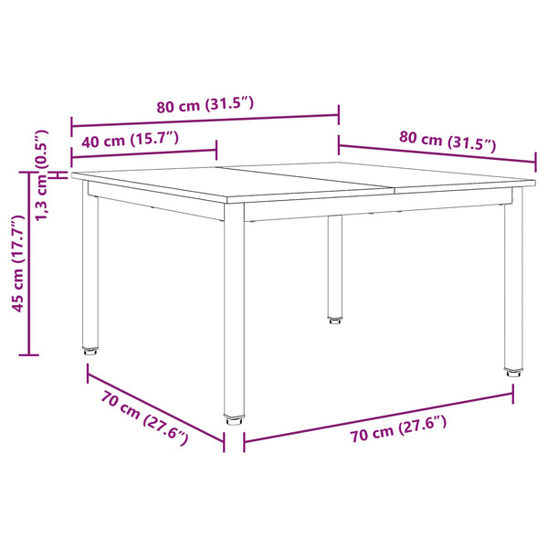 Couchtisch Kiefer Massivholz 80x80 cm
