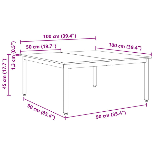 Couchtisch Kiefer Massivholz 100x100 cm