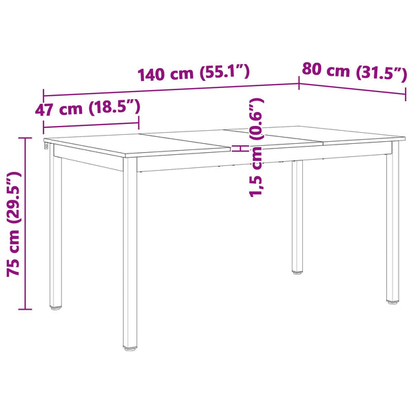 Massivholz Esstisch Kiefer Natur 140 cm