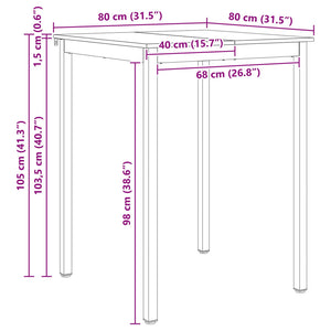 Bartisch Kiefer Massivholz 80x80 cm