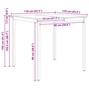 Bartisch Kiefer Massivholz 110x110 cm