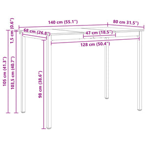 Bartisch Kiefer Massivholz 140x80 cm
