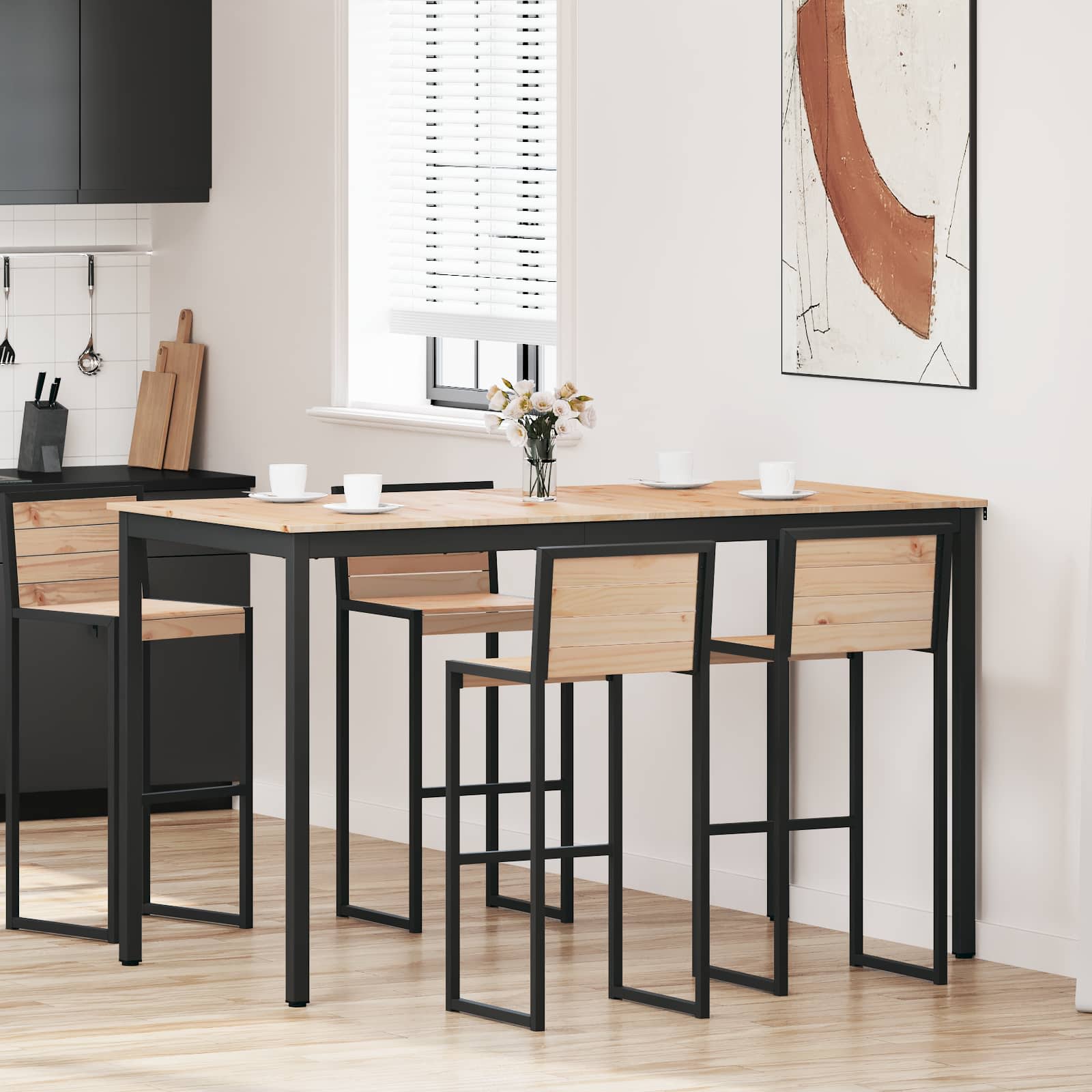 Massiver Kiefer Bartisch 180 cm
