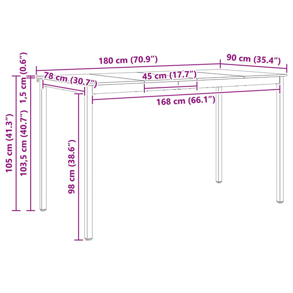 Massiver Kiefer Bartisch 180 cm