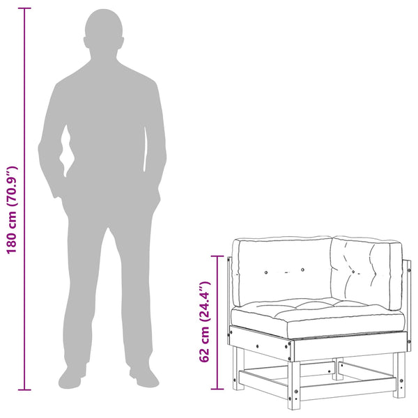 Gartenecksofa Kiefer Massivholz