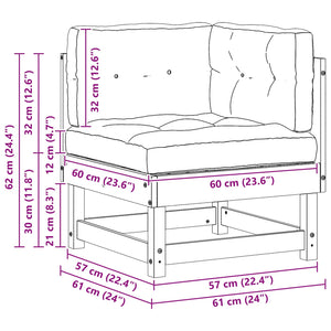 Gartenecksofa Kiefer Massivholz