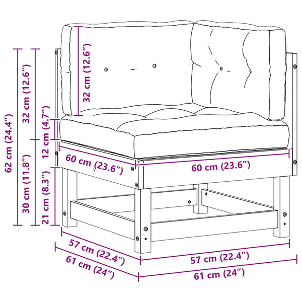 Gartenecksofa Kiefer Massivholz