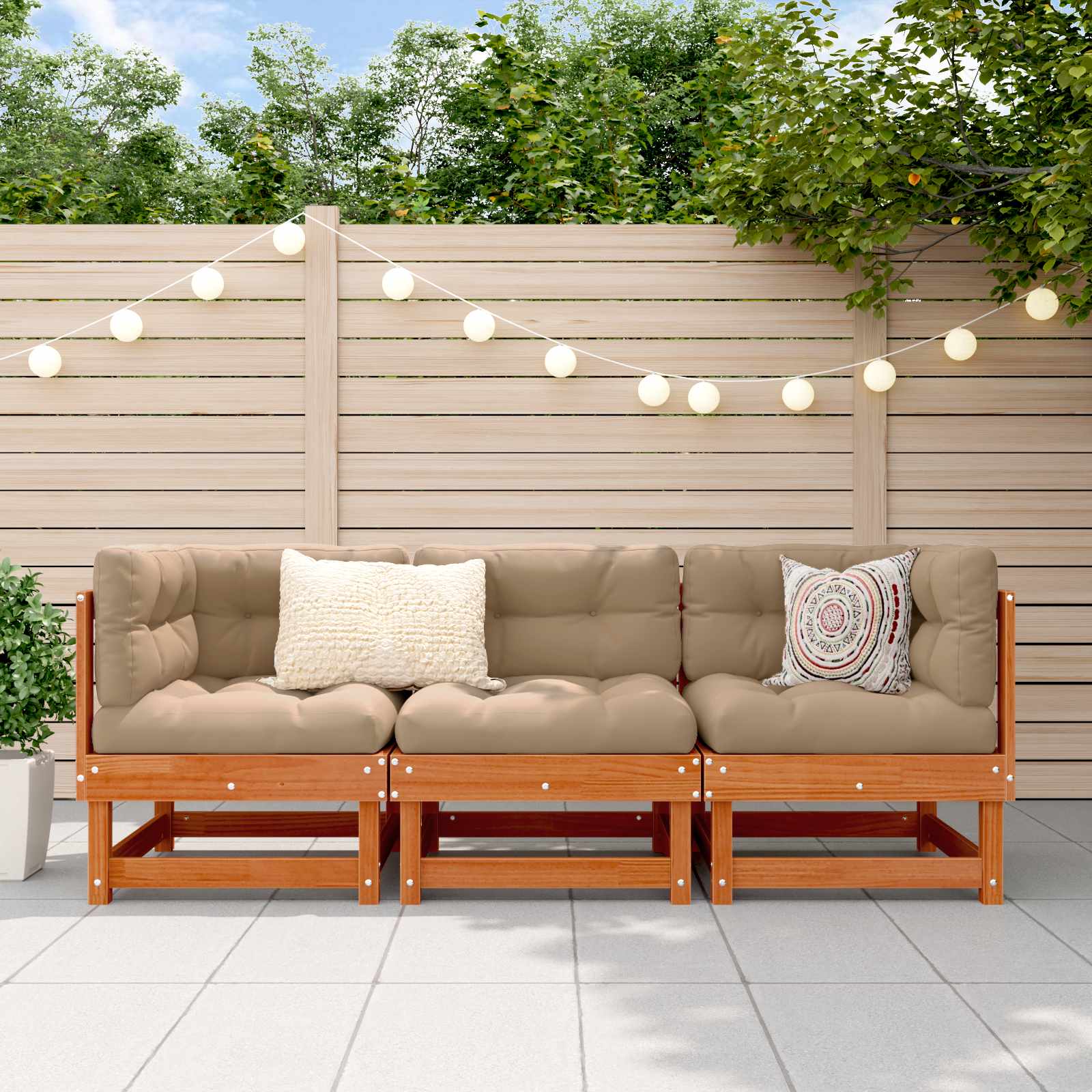Modulares Gartensofa Wachsbraun