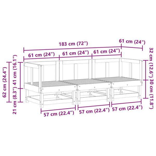 Modulares Gartensofa Wachsbraun