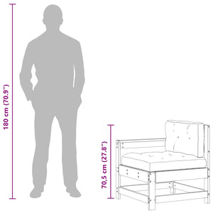 Modulares Gartensofa Wachsbraun 190cm