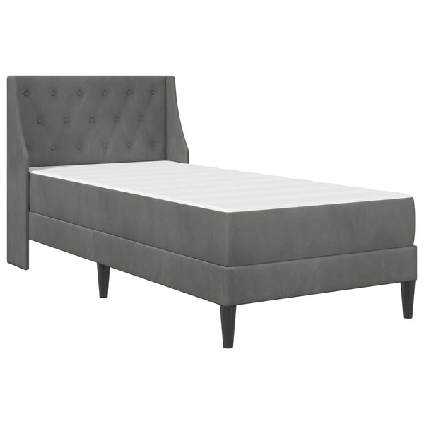 Dunkelgraues Samt Bett mit Matratze 80x200