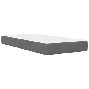 Dunkelgraues Samt Bett mit Matratze 80x200