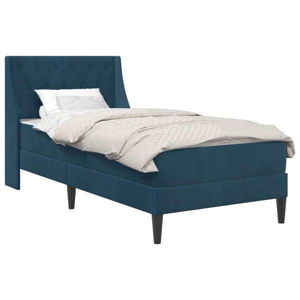 Bettgestell mit Matratze Blau 80x200 cm Samt