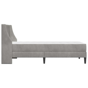 Bettgestell mit Matratze Hellgrau Samt 90x190 cm
