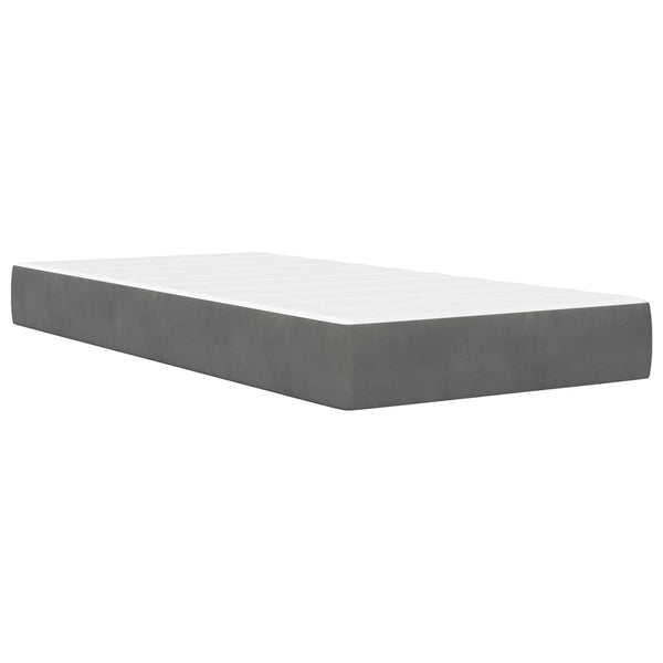Bettgestell mit Matratze Dunkelgrau 90x200 cm Samt