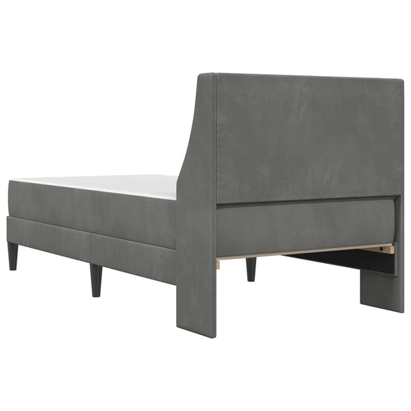 Bettgestell mit Matratze Dunkelgrau 90x200 cm Samt