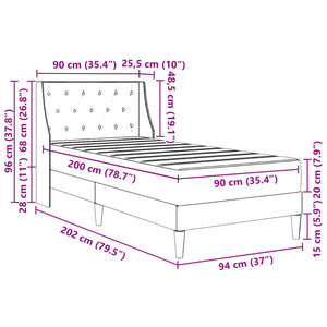 Rosa Samt Bett mit Matratze 90x200 cm