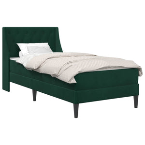 Dunkelgrünes Samt Bett mit Matratze 100x200