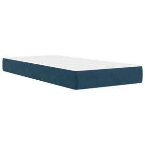 Bettgestell mit Matratze Blau Samt 100x200 cm