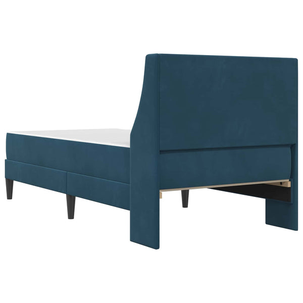 Bettgestell mit Matratze Blau Samt 100x200 cm