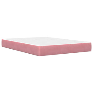 Rosa Samt Bett mit Matratze 120x190 cm