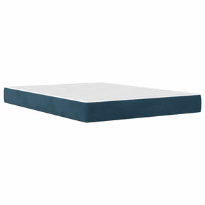 Bettgestell mit Matratze Blau Samt 120x190 cm