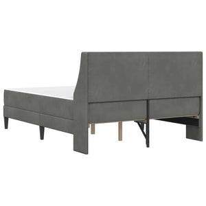 Bettgestell mit Matratze Dunkelgrau Samt 120x200 cm