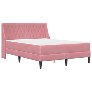 Bettgestell mit Matratze Rosa Samt 120x200 cm