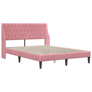 Bettgestell mit Matratze Rosa Samt 120x200 cm