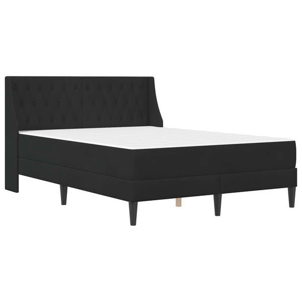 Bettgestell mit Matratze Samt Schwarz 120x200 cm