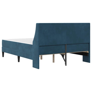 Bettgestell mit Matratze Blau Samt 120x200 cm