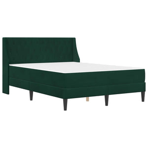 Dunkelgrünes Samtbett mit Matratze 140x190 cm