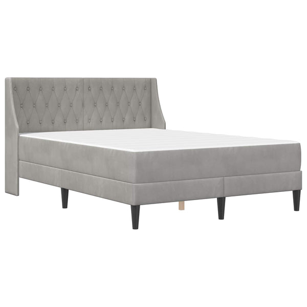 Bettgestell mit Matratze Samt Hellgrau 140x200
