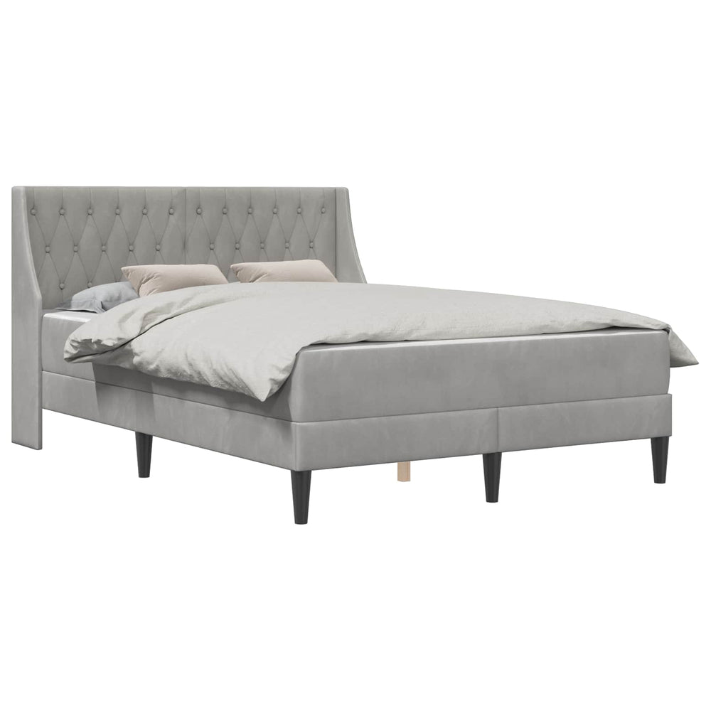 vidaXL Cadre de lit avec matelas Gris clair 160 x 200 cm Velours