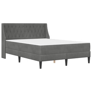 Bettgestell mit Matratze Dunkelgrau Samt 160x200 cm
