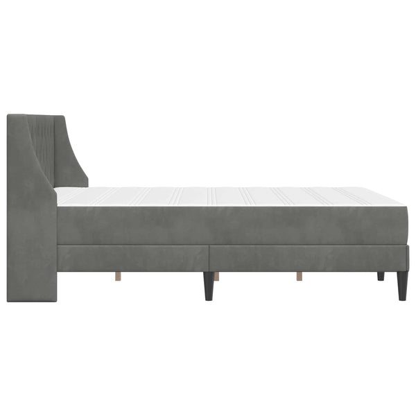 Bettgestell mit Matratze Dunkelgrau Samt 160x200 cm