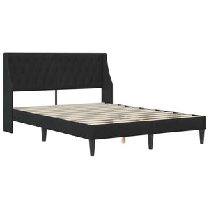 Bettgestell mit Matratze Samt Schwarz 160x200 cm