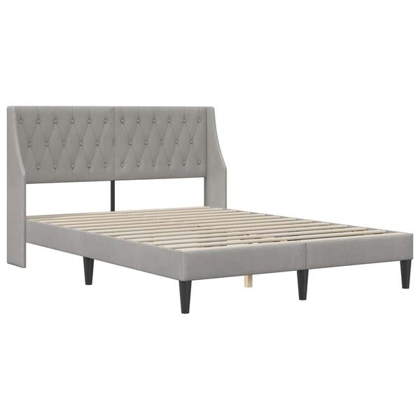 Bettgestell mit Matratze Hellgrau 180x200 cm Samt