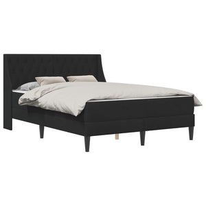 Bettgestell mit Matratze Schwarz 180x200 cm Samt