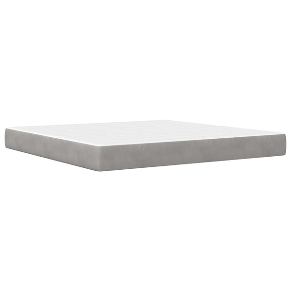 Bettgestell mit Matratze Samt Hellgrau 200x200 cm