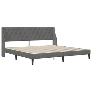 Dunkelgraues Samt-Bettgestell mit Matratze 200x200 cm