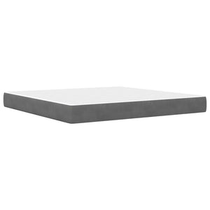 Dunkelgraues Samt-Bettgestell mit Matratze 200x200 cm