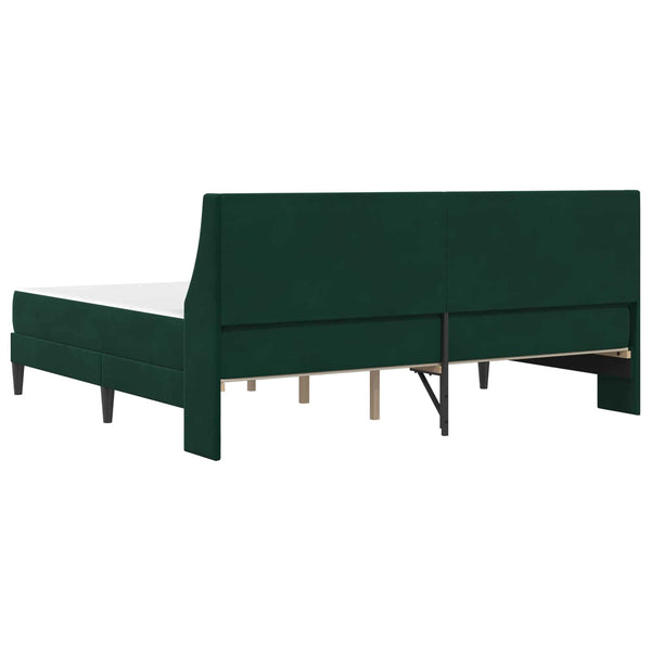 Bettgestell mit Matratze Dunkelgrün 200x200 cm