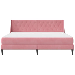 Rosa Samt Bettgestell mit Matratze 200x200 cm