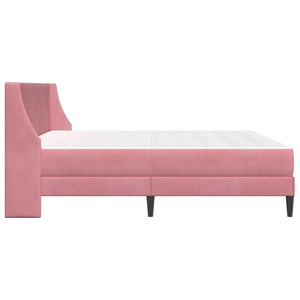 Rosa Samt Bettgestell mit Matratze 200x200 cm