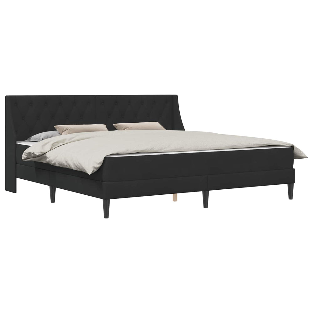 vidaXL Cadre de lit avec matelas avec matelas Noir 200 x 200 cm Velours